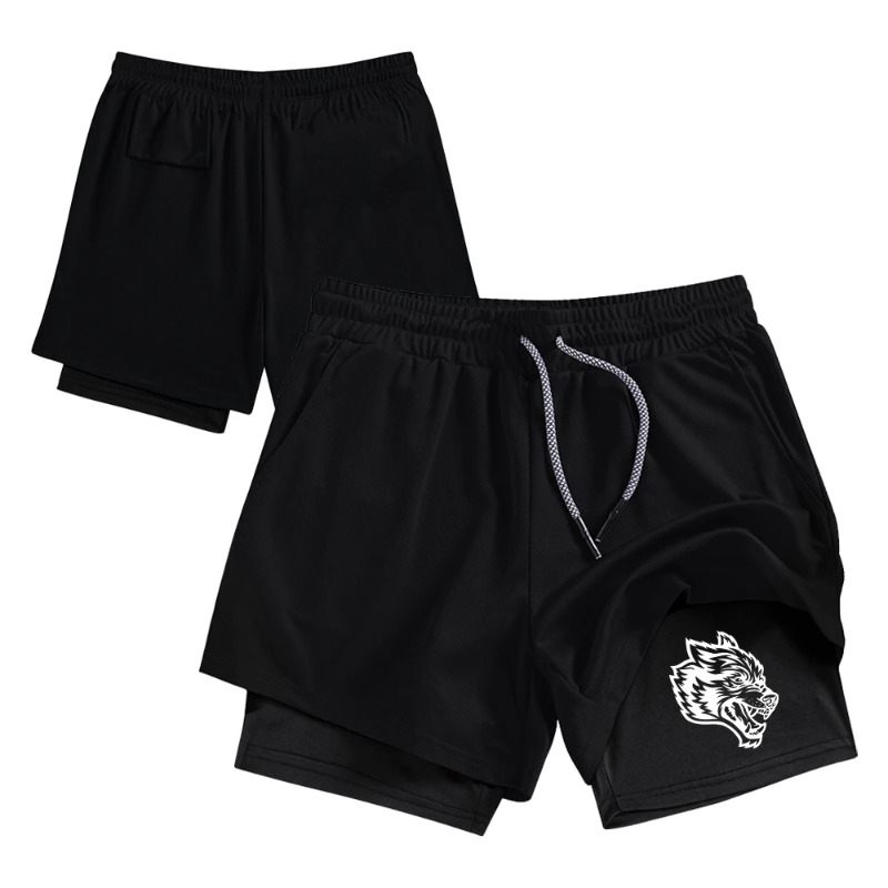 Compression Shorts Athletes - Męskie spodenki streetwearowe z podwójną warstwą,